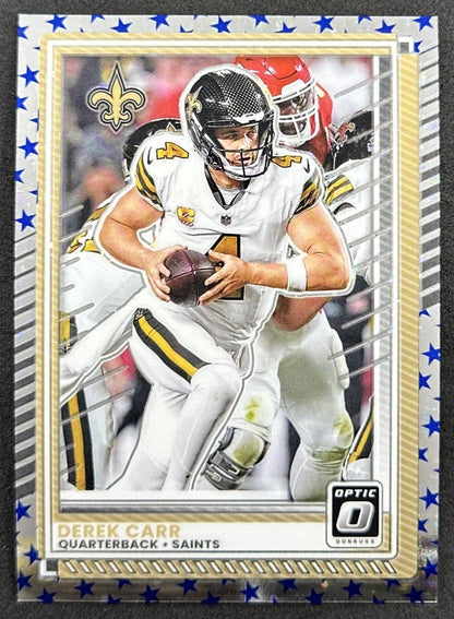 Derek Carr 2025 Panini Donruss Optic Stars Prizm Saints Default Title Sports Trading Cards
