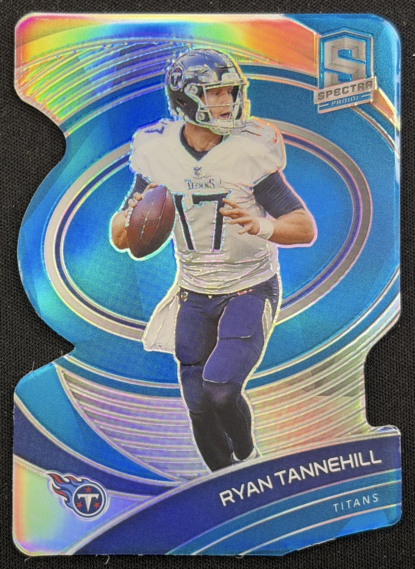 Ryan Tannehill 2021 Panini Spectra Neon Blue Die Cut /50 Titans Tennessee Titans
