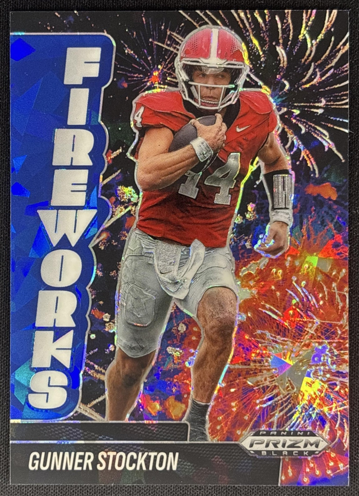 Gunner Stockton 2025 Panini Prizm Black Fireworks Blue Ice /125 Bulldogs Default Title Sports Trading Cards