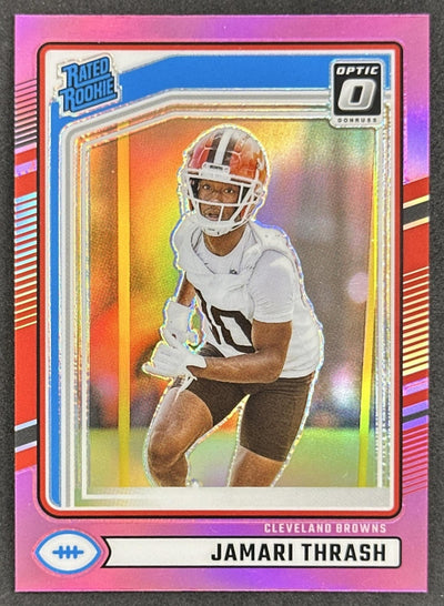 Jamari Thrash 2024 Panini Donruss Optic Rated Rookie Preview Pink Browns Sports Trading Cards