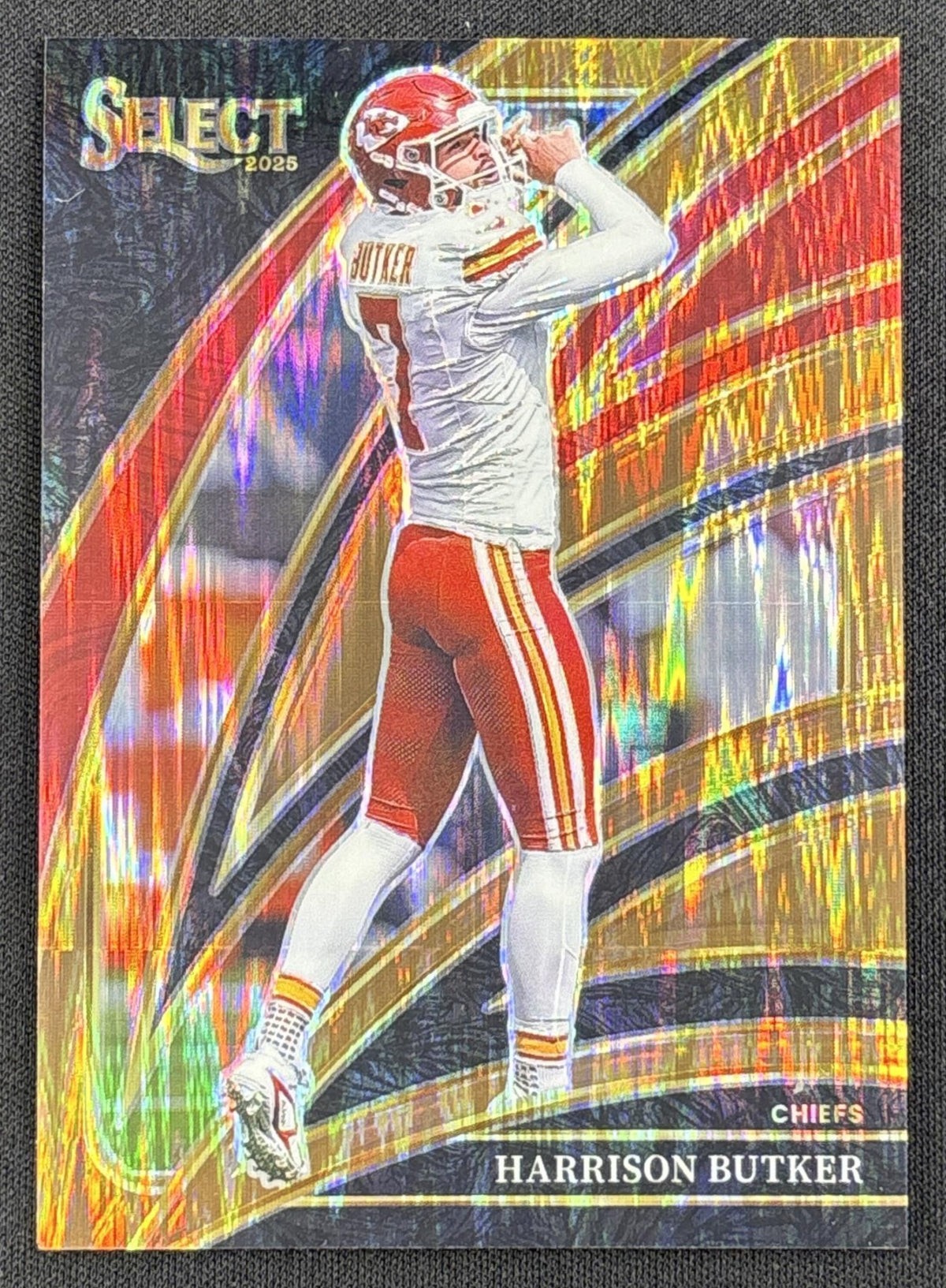 Harrison Butker 2025 Panini Select Club Level Copper Prizm Shock /899 Chiefs