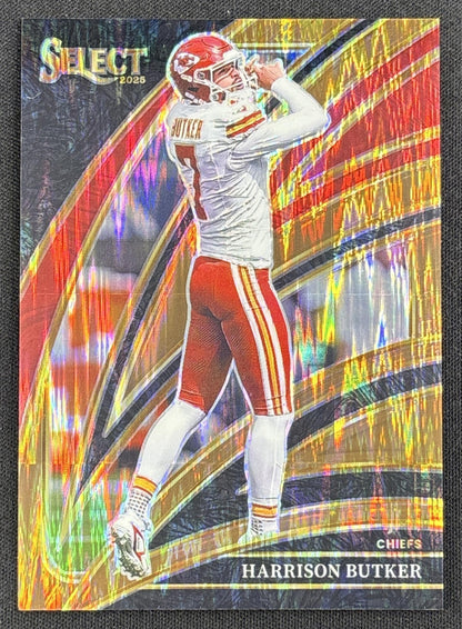Harrison Butker 2025 Panini Select Club Level Copper Prizm Shock /899 Chiefs