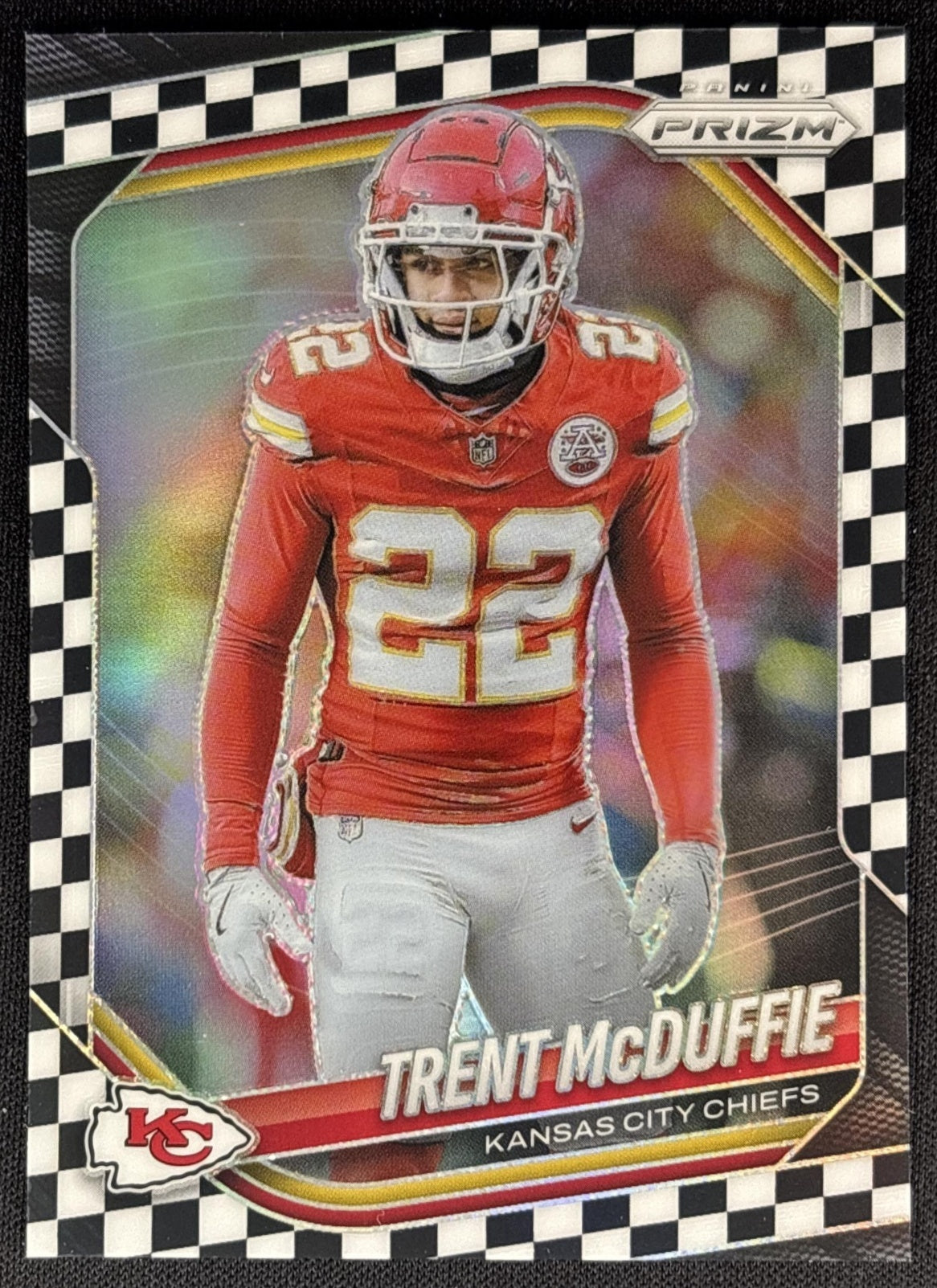 Trent McDuffie 2025 Panini Prizm Black & White Checker Chiefs Sports Trading Cards