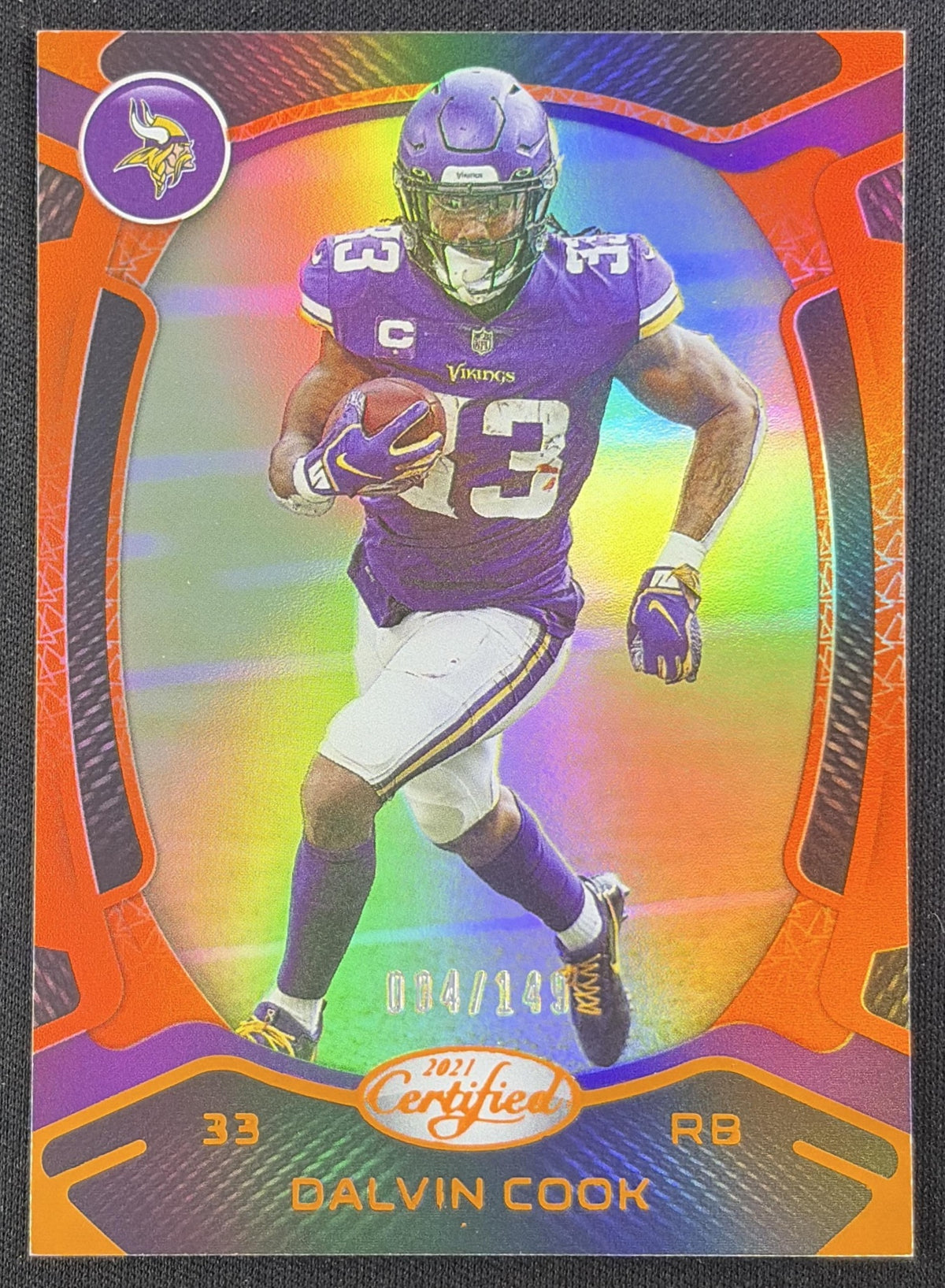 Dalvin Cook 2021 Panini Certified Mirror Orange /149 Vikings