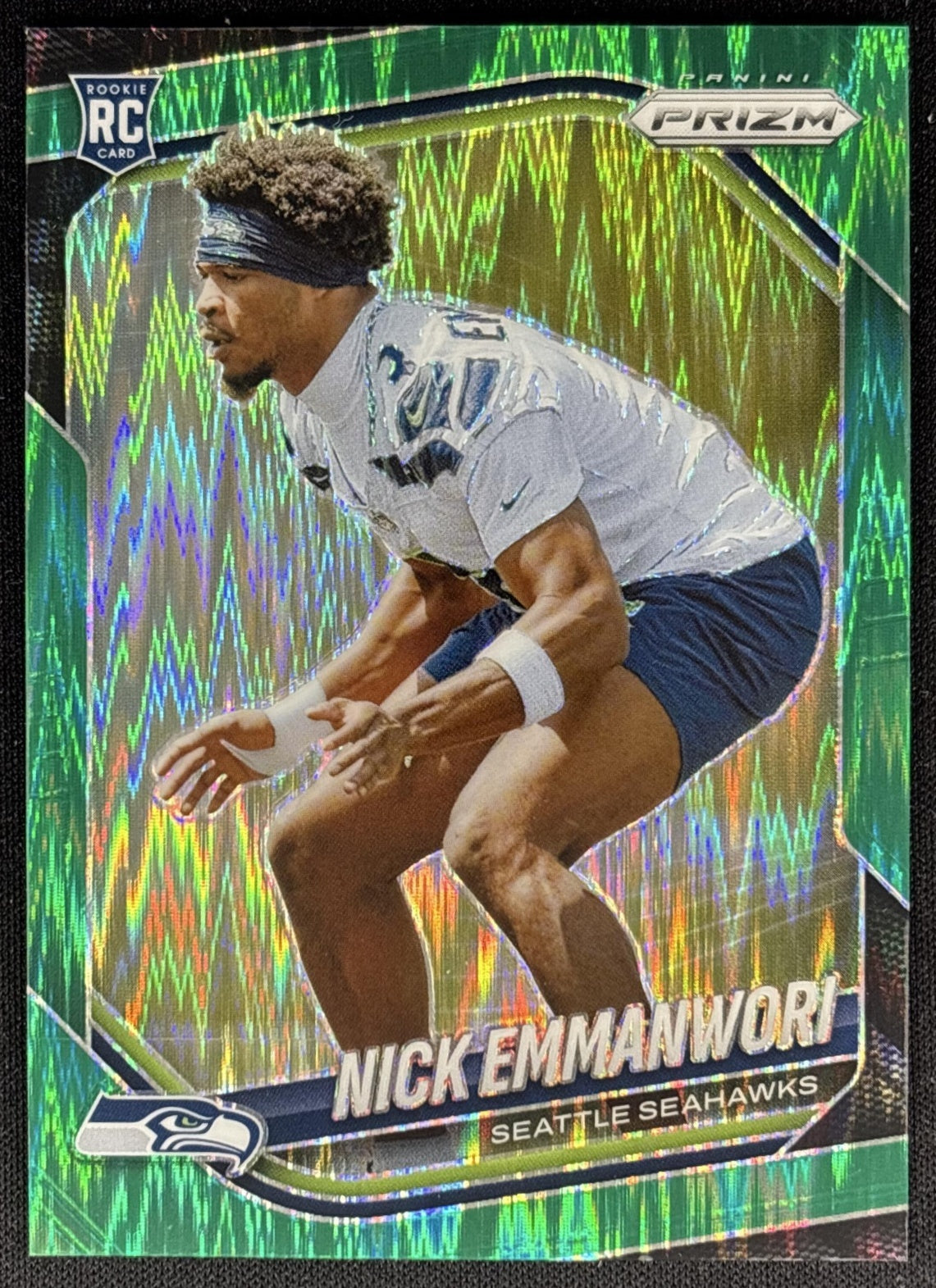 Nick Emmanwori 2025 Panini Prizm Green Flash Seahawks Sports Trading Cards