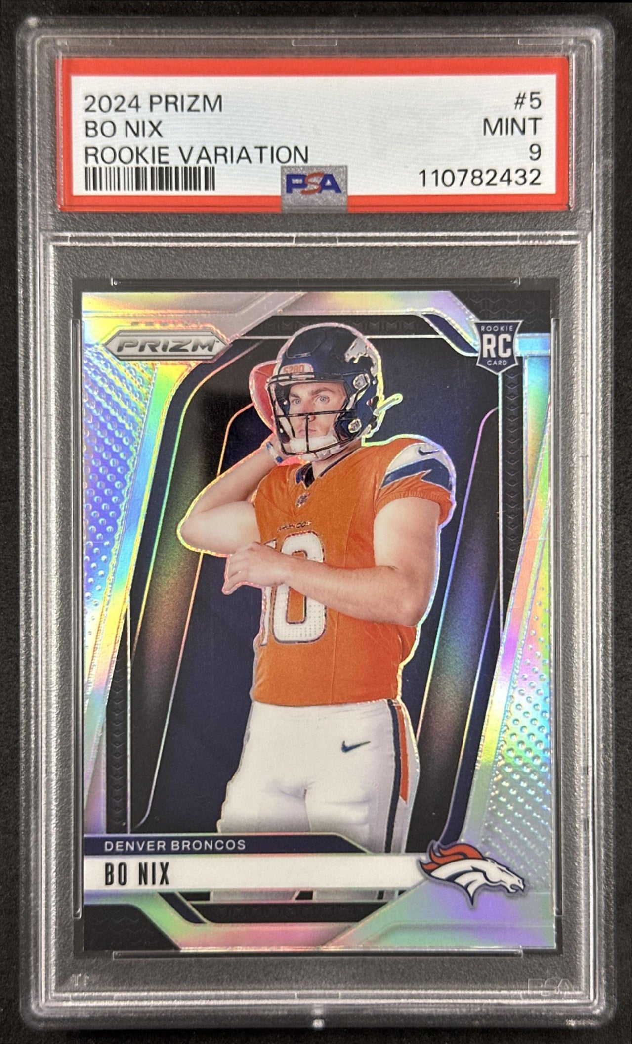 Bo Nix 2024 Panini Prizm Rookie Variations PSA 9 Broncos