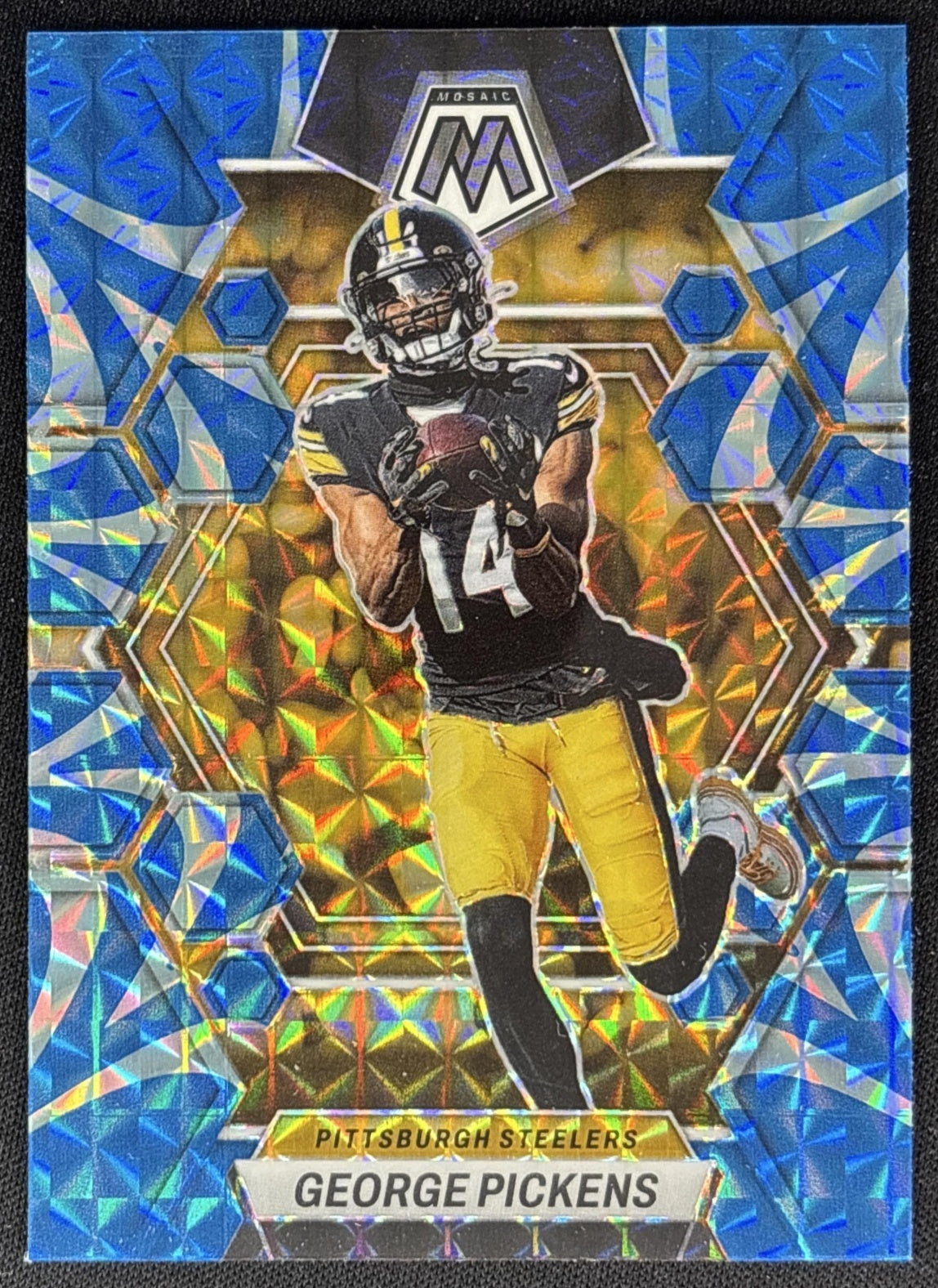 George Pickens 2023 Panini Mosaic Reactive Blue Mosaic Steelers Sports Trading Cards