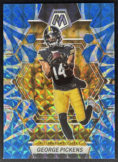 George Pickens 2023 Panini Mosaic Reactive Blue Mosaic Steelers Sports Trading Cards