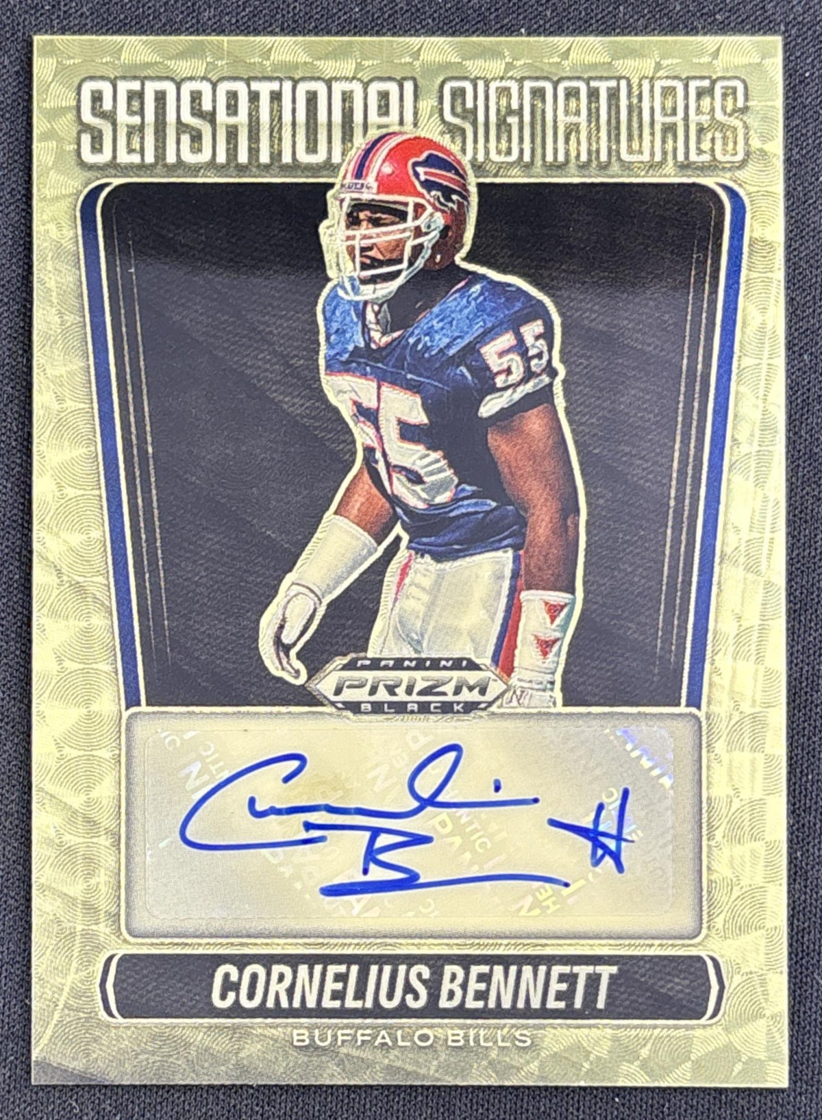 Cornelius Bennett 2025 Panini Prizm Black Sensational Signatures Gold Vinyl FOTL /5 Bills