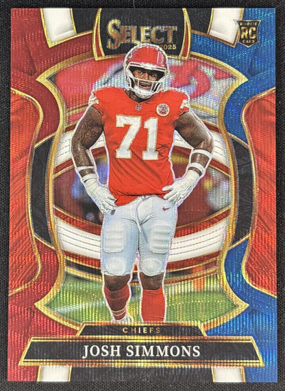 Josh Simmons 2025 Panini Select Concourse Tri-Color Prizm /399 Chiefs