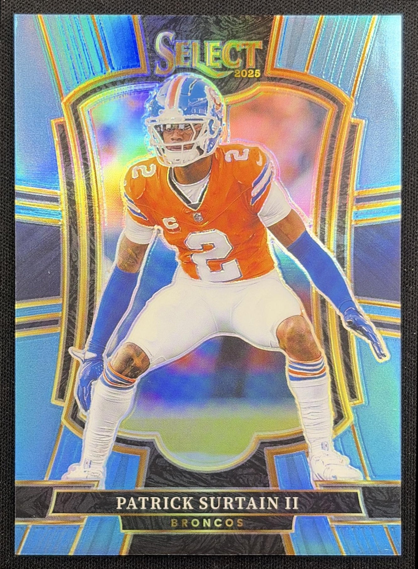 Patrick Surtain II 2025 Panini Select Premier Level Light Blue Prizm /99 Broncos Denver Broncos