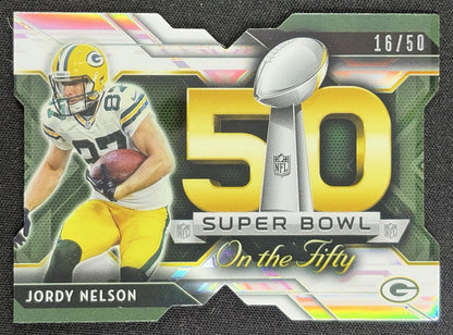 Jordy Nelson 2015 Topps Chrome Super Bowl 50 Die Cut Pulsar Refractor /50 Packers Green Bay Packers