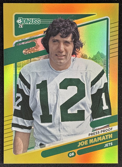 Joe Namath 2021 Panini Donruss Press Proof Premium Jets
