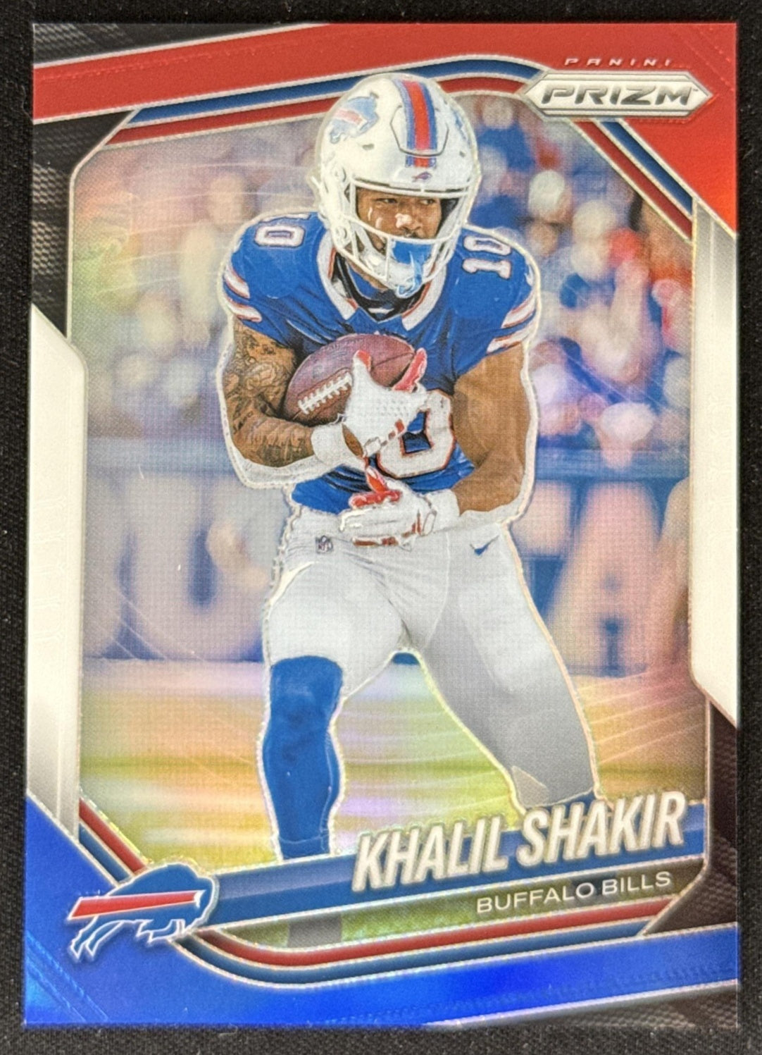 Khalil Shakir 2025 Panini Prizm Red White & Blue Bills Buffalo Bills Sports Trading Card