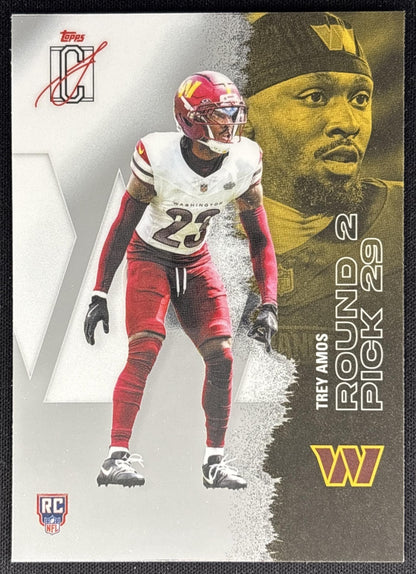 Trey Amos 2025 Topps Signature Class Chrome Rookie Commanders Sports Trading Cards