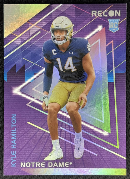 Kyle Hamilton 2022 Panini Chronicles Draft Recon Pink Fighting Irish front