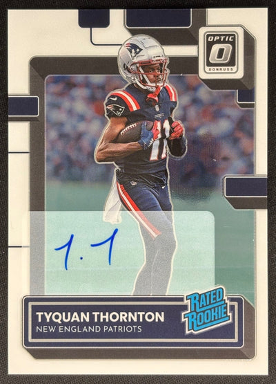 Tyquan Thornton 2023 Donruss Optic 2022 Football Rated Rookie RPS Auto /150 Patriots - front