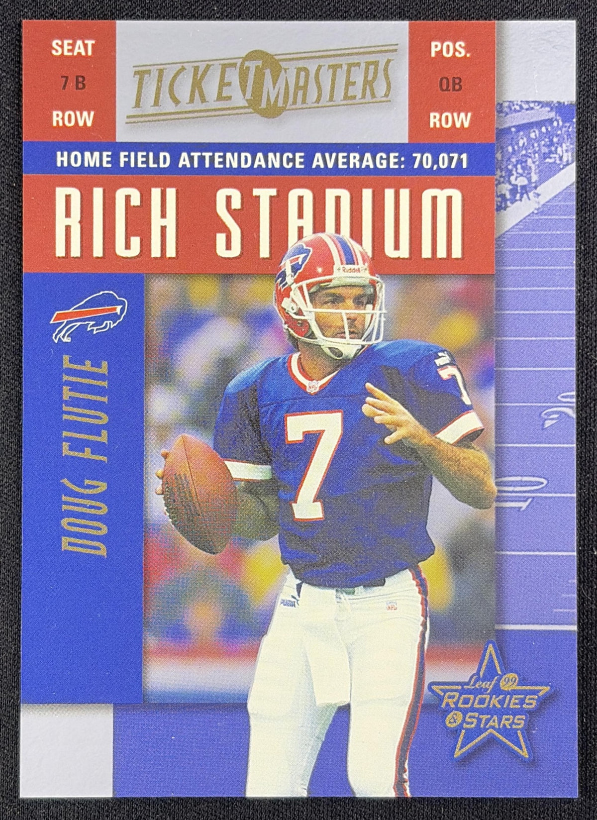 Eric Moulds Doug Flutie 1999 Leaf Rookies & Stars Ticket Masters /2500 Buffalo Bills