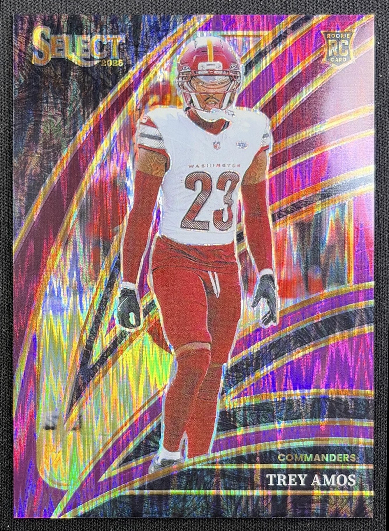 Trey Amos 2025 Panini Select Club Level Purple Prizm Shock /699 Commanders