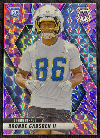 Oronde Gadsden II 2025 Panini Mosaic Rookies Reactive Purple Prizm Chargers
