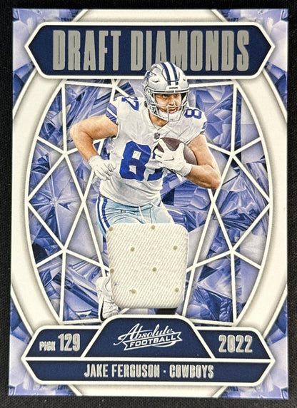 Jake Ferguson 2025 Panini Absolute Draft Diamonds Jersey Cowboys