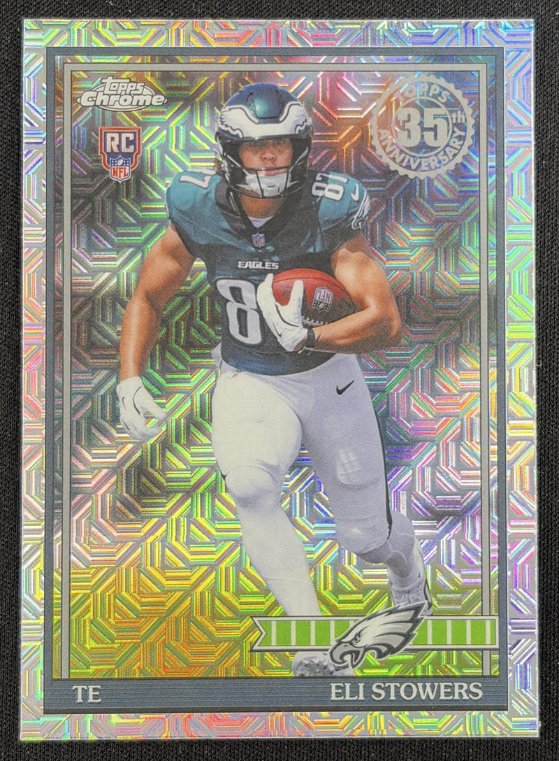 Eli Stowers 2026 Topps 1991 Chrome Rookie Mojo Refractor Eagles
