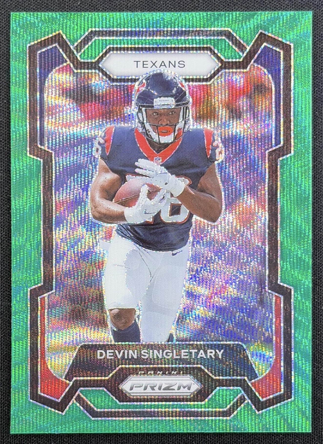 Devin Singletary 2023 Panini Prizm Green Wave Texans