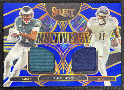 A.J. Brown 2025 Panini Select Multiverse Jerseys Blue Prizm Eagles Titans