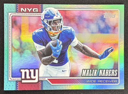 Malik Nabers 2026 Topps Aqua Rainbow Foil Giants