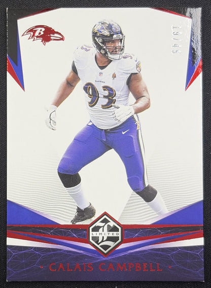Calais Campbell 2020 Panini Limited Ruby Spotlight /49 Ravens