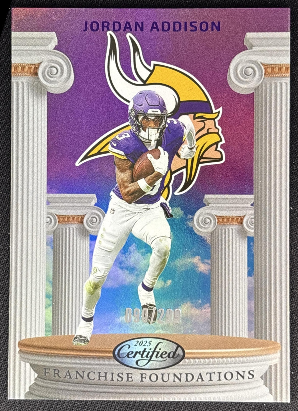 Jordan Addison 2025 Certified Franchise Foundations Mirror Purple /299