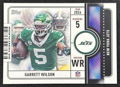 Garrett Wilson 2026 Topps Flagship Big Ticket Players Jets Sports Trading Card