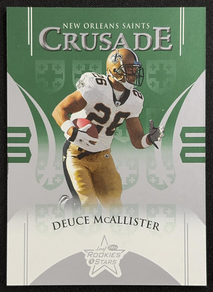 Deuce McAllister 2004 Leaf Rookies & Stars Crusade Green /750 Saints New Orleans Saints Sports Trading Card