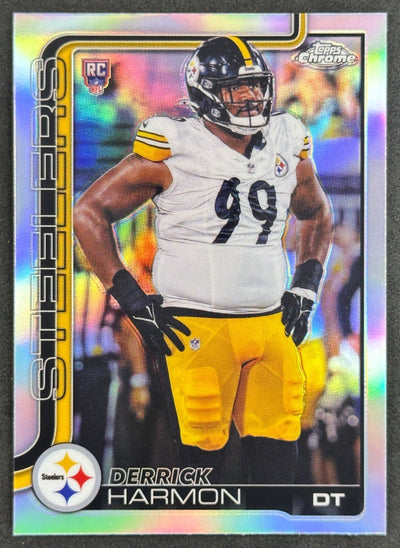 Derrick Harmon 2025 Topps Chrome Rookie Refractor Steelers Sports Trading Cards