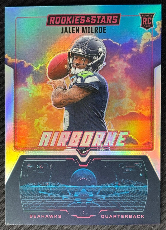 Jalen Milroe 2025 Rookies & Stars Airborne Silver Seahawks - front