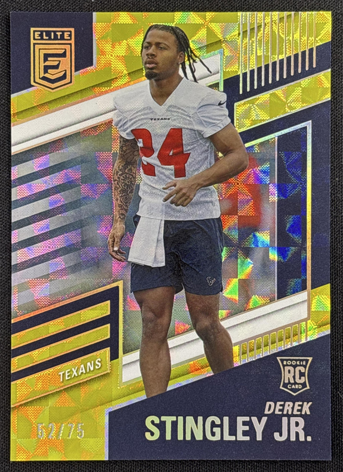 Derek Stingley Jr. 2022 Panini Donruss Elite Yellow /75 Texans