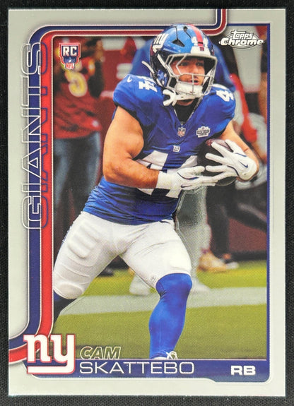 Cam Skattebo 2025 Topps Chrome Rookie Giants Sports Trading Cards