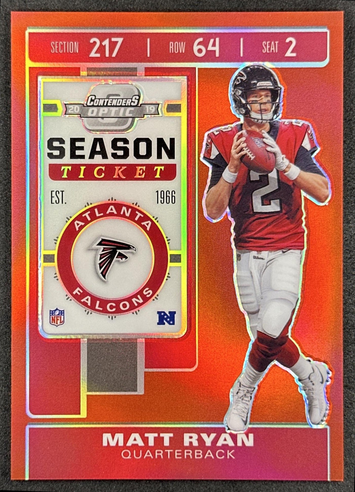 Matt Ryan 2019 Panini Contenders Optic Red /199 Falcons