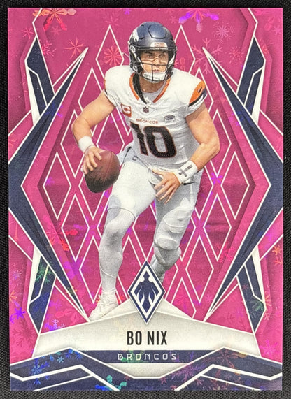 Bo Nix 2025 Panini Phoenix Pink Winter Prizm /299 Broncos
