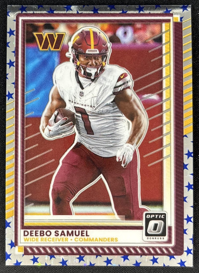Deebo Samuel 2025 Panini Donruss Optic Stars Prizm Commanders Sports Trading Card