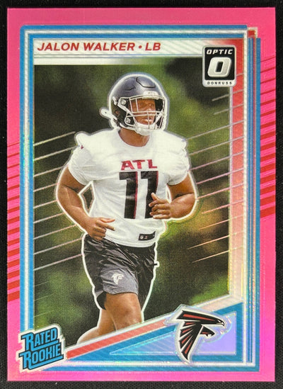 Jalon Walker 2025 Donruss Optic Rated Rookie Preview Pink Falcons Sports Trading Cards
