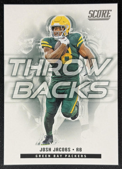 Josh Jacobs 2025 Panini Score Throwbacks Packers Sports Trading Cards