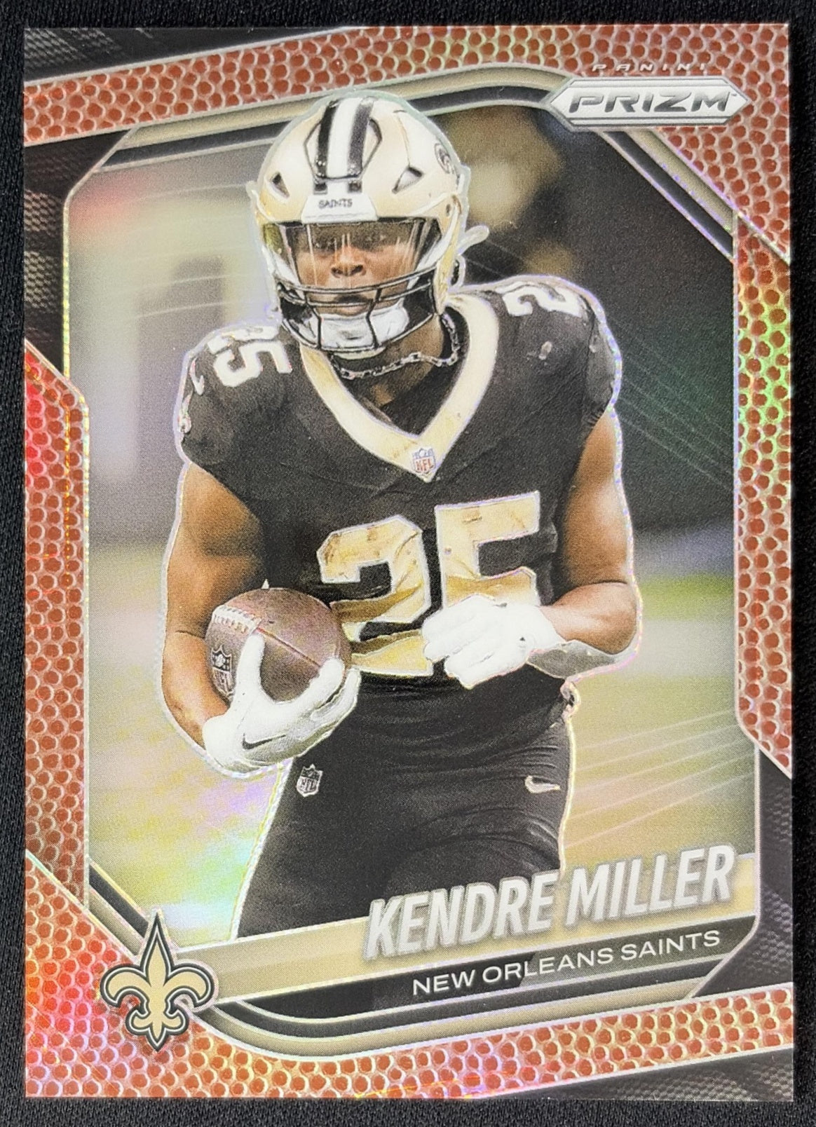 Kendre Miller 2025 Panini Prizm Pigskin /180 Saints front