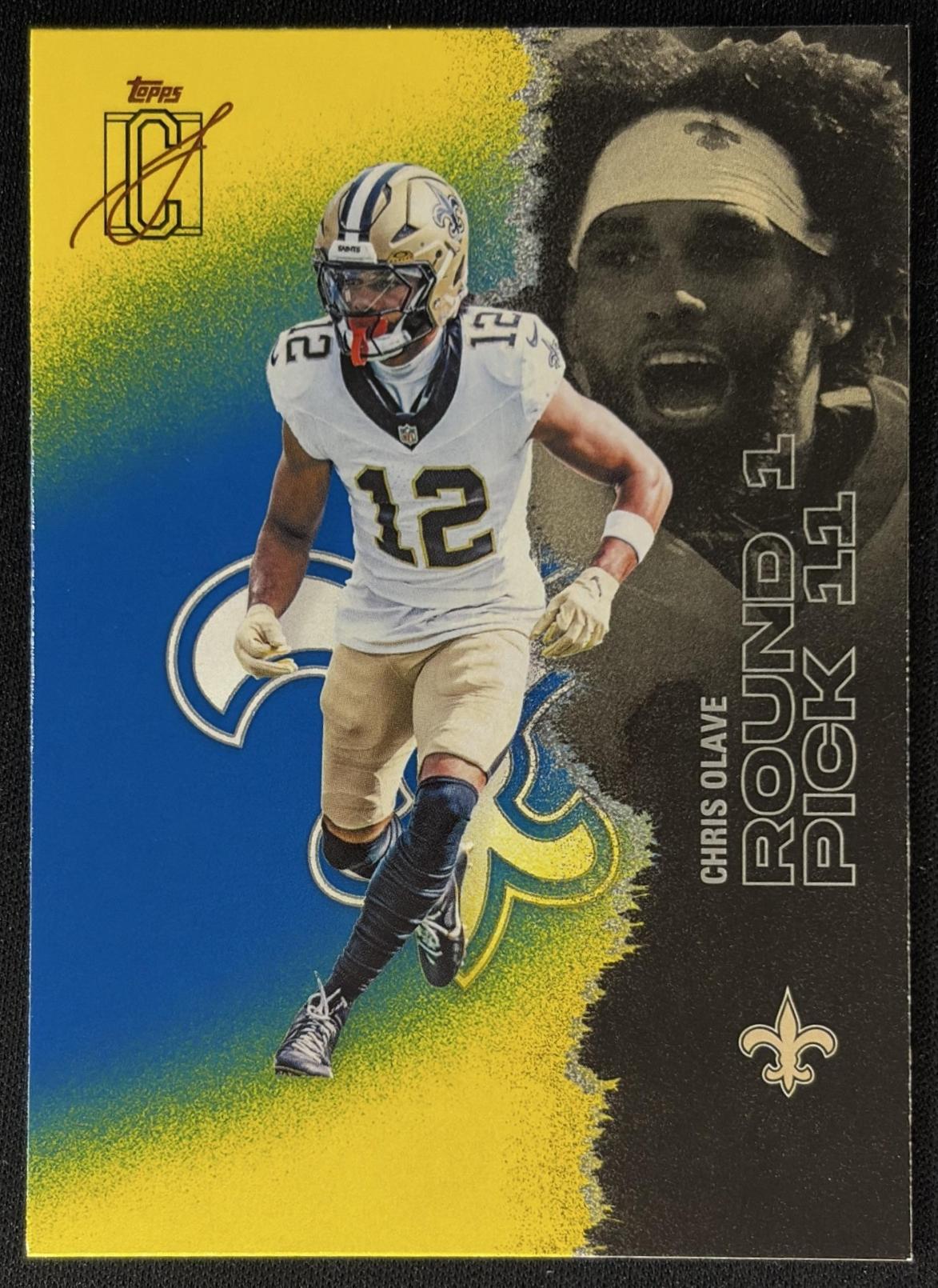 Chris Olave 2025 Topps Signature Class Veteran Blue & Yellow Foil Saints Sports Trading Cards