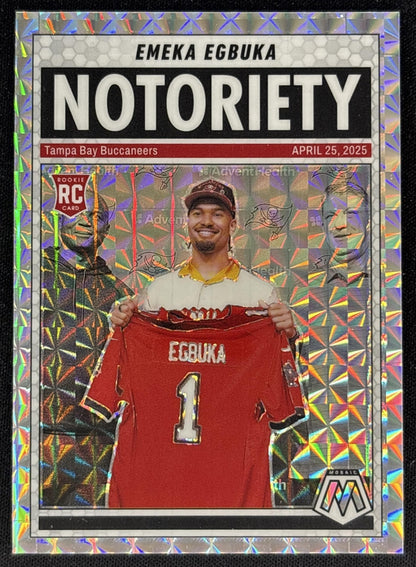 Emeka Egbuka 2025 Panini Mosaic Notoriety Mosaic Prizm Buccaneers front