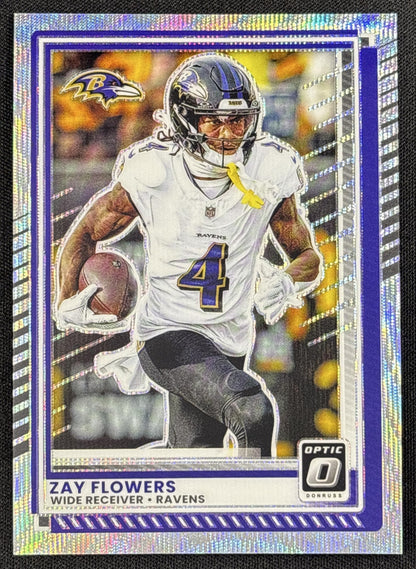 Zay Flowers 2025 Panini Donruss Optic Wave Prizm /300 Ravens