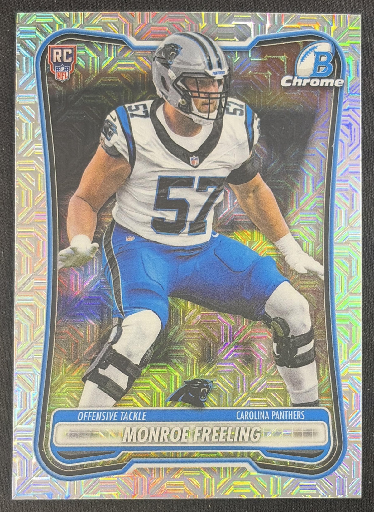 Monroe Freeling 2026 Bowman Chrome NFL Mojo Refractor Panthers