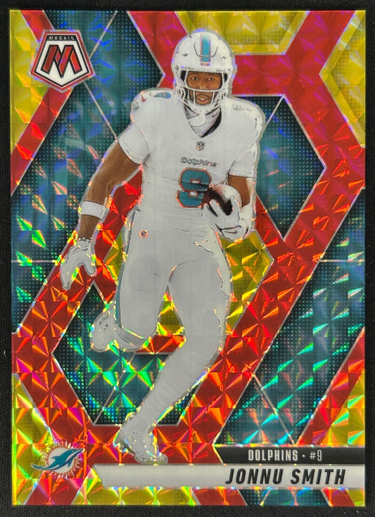 Jonnu Smith 2025 Mosaic Choice Fusion Red & Yellow Prizm /89 Dolphins sports trading card