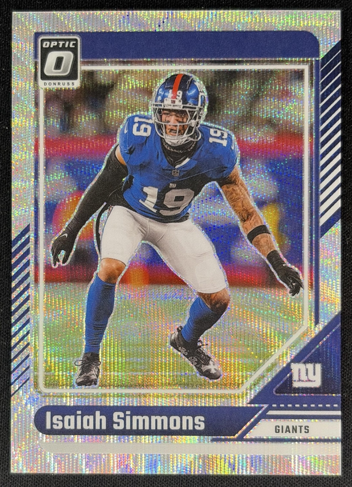Isaiah Simmons 2024 Panini Donruss Optic Wave /300 Giants