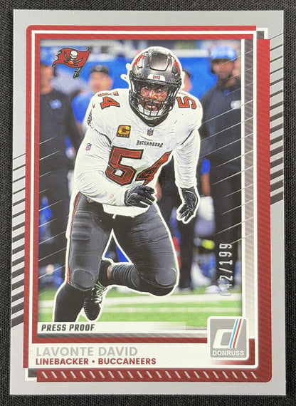 Lavonte David 2025 Panini Donruss Press Proof Silver /199 Buccaneers